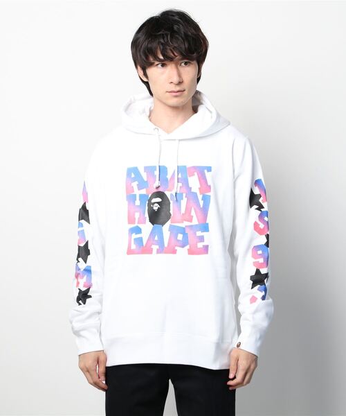 A BATHING APE（アベイシングエイプ）の「A BATHING APE PULLOVER HOODIE M（パーカー・メンズ・ホワイト/ブラック・MEDIUM/X-LARGE/SMALL/LARGE/XX-LARGE）」の4枚目の写真