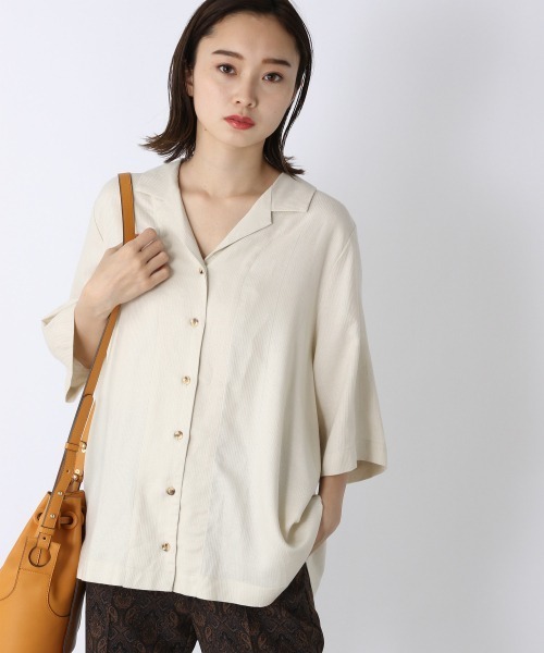 JEANASIS（ジーナシス）の「アソートカイキンシャツSS/957935（シャツ/ブラウス・レディース・オフホワイト/ブラック系その他/パープル系その他/グリーン・FREE）」の2枚目の写真