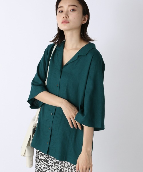 JEANASIS（ジーナシス）の「アソートカイキンシャツSS/957935（シャツ/ブラウス・レディース・オフホワイト/ブラック系その他/パープル系その他/グリーン・FREE）」の4枚目の写真