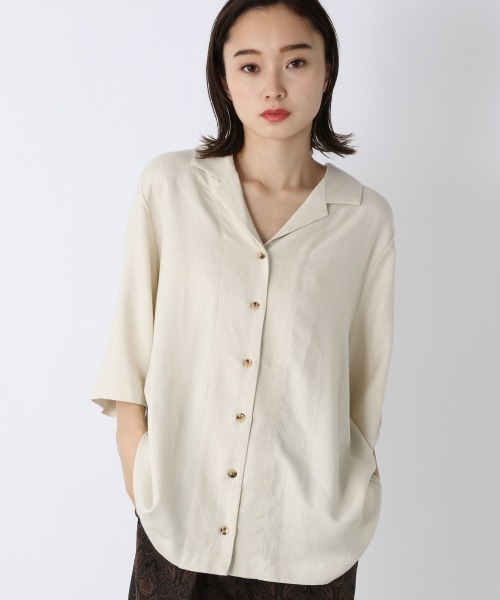 JEANASIS（ジーナシス）の「アソートカイキンシャツSS/957935（シャツ/ブラウス・レディース・オフホワイト/ブラック系その他/パープル系その他/グリーン・FREE）」の6枚目の写真