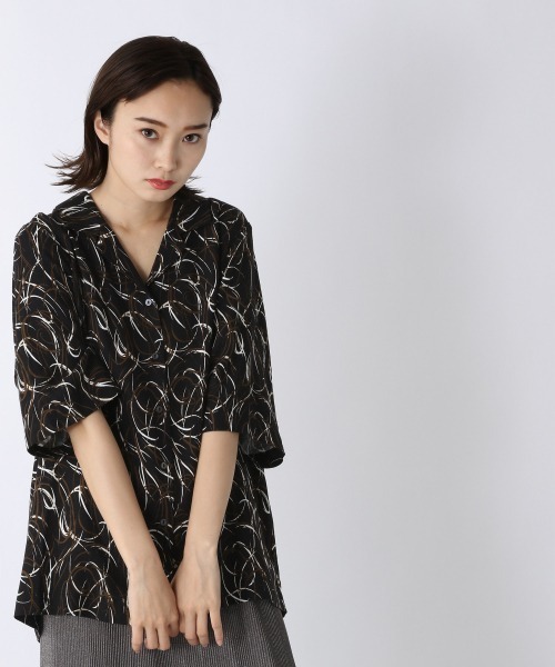 JEANASIS（ジーナシス）の「アソートカイキンシャツSS/957935（シャツ/ブラウス・レディース・オフホワイト/ブラック系その他/パープル系その他/グリーン・FREE）」の8枚目の写真