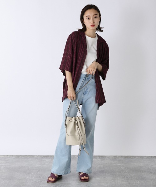 JEANASIS（ジーナシス）の「アソートカイキンシャツSS/957935（シャツ/ブラウス・レディース・オフホワイト/ブラック系その他/パープル系その他/グリーン・FREE）」の11枚目の写真