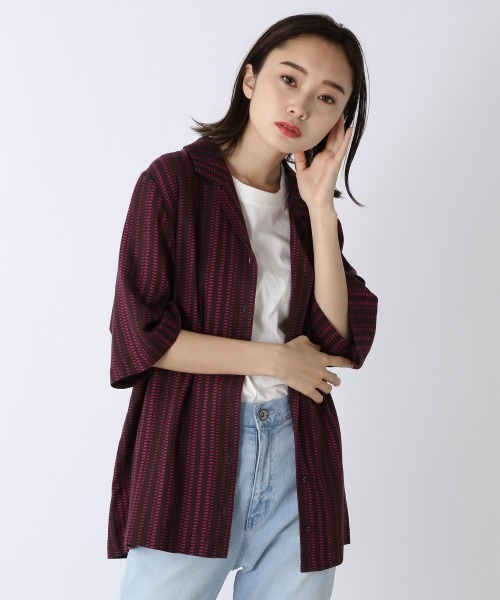 JEANASIS（ジーナシス）の「アソートカイキンシャツSS/957935（シャツ/ブラウス・レディース・オフホワイト/ブラック系その他/パープル系その他/グリーン・FREE）」の13枚目の写真