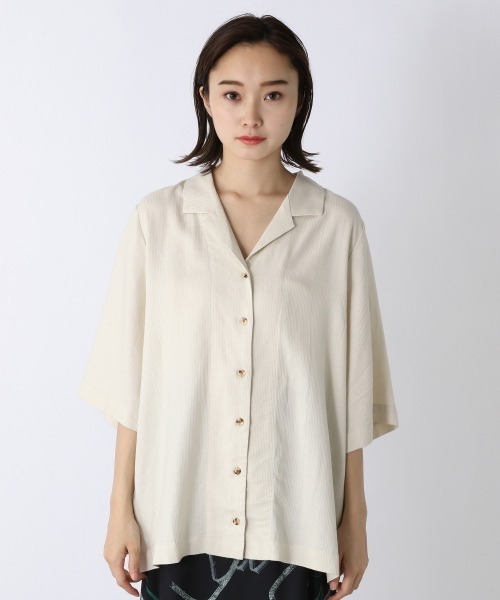 JEANASIS（ジーナシス）の「アソートカイキンシャツSS/957935（シャツ/ブラウス・レディース・オフホワイト/ブラック系その他/パープル系その他/グリーン・FREE）」の14枚目の写真