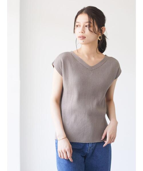 Sugar spoon(シュガースプーン)の「・SUGAR SPOON 2wayフレンチコットンニット*(ニット/セーター・レディース・ライトカーキ/ブラウン/ブラック/チャコールグレー/モカ/アイボリー・FREE)」の19枚目の写真