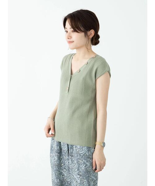 Sugar spoon(シュガースプーン)の「・SUGAR SPOON 2wayフレンチコットンニット*(ニット/セーター・レディース・ライトカーキ/ブラウン/ブラック/チャコールグレー/モカ/アイボリー・FREE)」の21枚目の写真