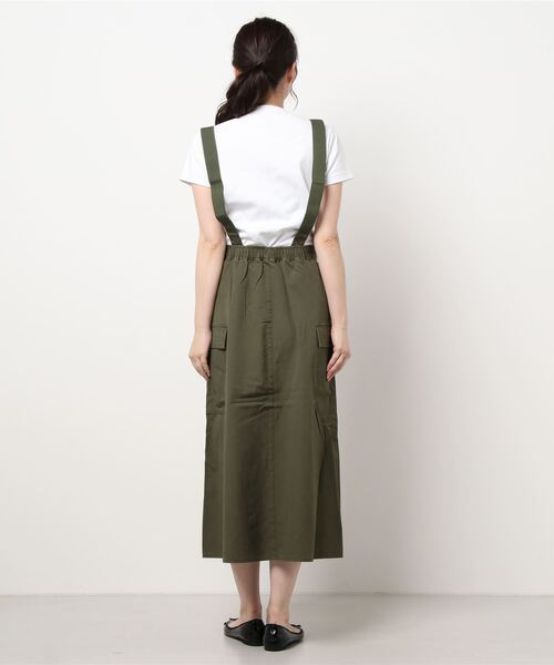 Samansa Mos2（サマンサ モスモス）の「サス付カーゴスカート（スカート・レディース・カーキ/キナリ/チャコール・ﾌﾘ-）」の4枚目の写真