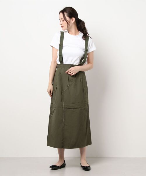 Samansa Mos2（サマンサ モスモス）の「サス付カーゴスカート（スカート・レディース・カーキ/キナリ/チャコール・ﾌﾘ-）」の7枚目の写真