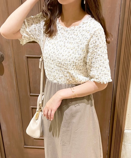 apres jour（アプレジュール）の「シャーリング花柄トップス【ZOZOTOWN限定アイテム】（シャツ/ブラウス・レディース・アイボリー/オフホワイト/その他/ホワイト系その他・フリー/X-LARGE）」の7枚目の写真