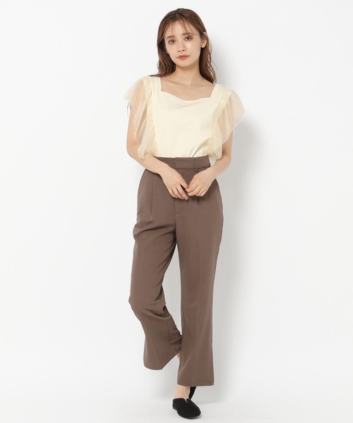 mysty woman（ミスティウーマン）の「サイドチュール2WAYプルオーバー 218379（Tシャツ/カットソー・レディース・ブラック/アイボリー/イエロー系その他・FREE）」の4枚目の写真