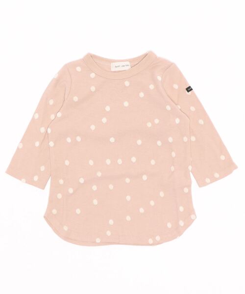 quoti use fith（クゥオティ　ユース　フィス）の「ポコポコドットジャガード 長袖 Tシャツ（Tシャツ/カットソー・キッズ・ホワイト/チャコールグレー/ピンク・110/80/120/130/90/100）」の3枚目の写真