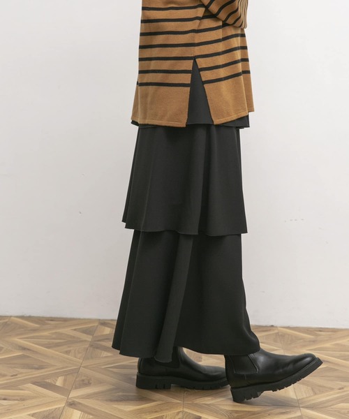 UR Lab.（アーバンリサーチラボ）の「ティアードスカート（スカート・レディース・ブラック/オフホワイト/グリーン・FREE）」の3枚目の写真