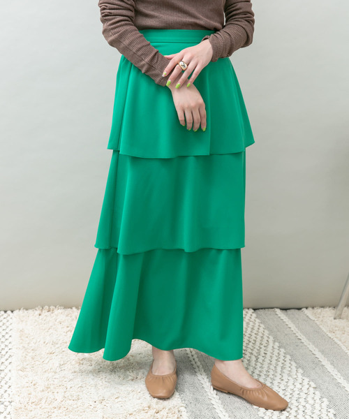 UR Lab.（アーバンリサーチラボ）の「ティアードスカート（スカート・レディース・ブラック/オフホワイト/グリーン・FREE）」の12枚目の写真