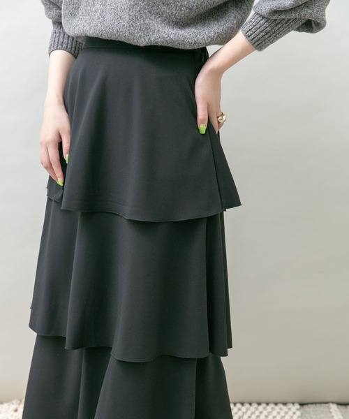 UR Lab.（アーバンリサーチラボ）の「ティアードスカート（スカート・レディース・ブラック/オフホワイト/グリーン・FREE）」の9枚目の写真