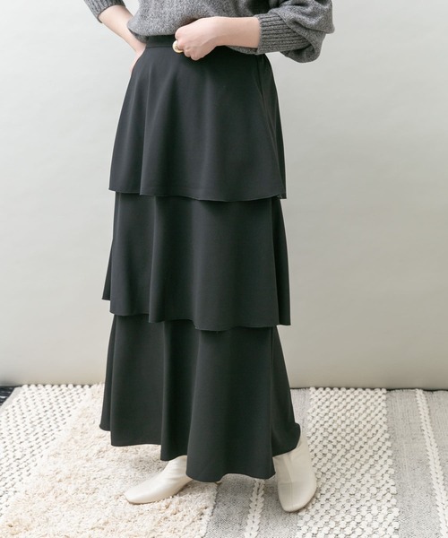 UR Lab.（アーバンリサーチラボ）の「ティアードスカート（スカート・レディース・ブラック/オフホワイト/グリーン・FREE）」の10枚目の写真