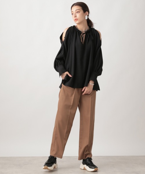 Ezick（エジック）の「ギャザーデザインブラウス（シャツ/ブラウス・レディース・オフホワイト/ブラック/キャメル・FREE）」の21枚目の写真