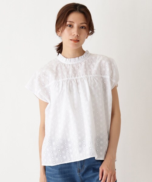 Cutie Blonde(キューティーブロンド)の「◆【S-L】刺繍ブラウス(シャツ/ブラウス・レディース・オフホワイト/ブラック/モスグリーン・01/02/03)」の1枚目の写真