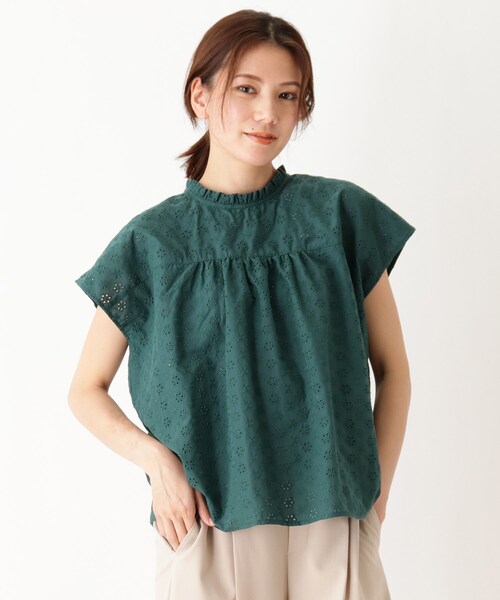 Cutie Blonde(キューティーブロンド)の「◆【S-L】刺繍ブラウス(シャツ/ブラウス・レディース・オフホワイト/ブラック/モスグリーン・01/02/03)」の3枚目の写真