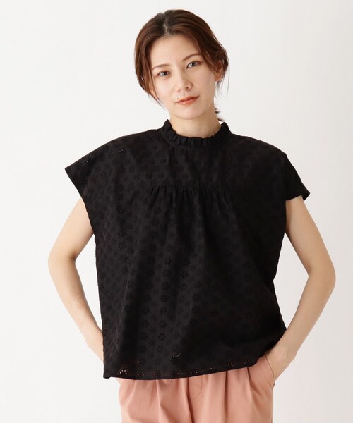 Cutie Blonde(キューティーブロンド)の「◆【S-L】刺繍ブラウス(シャツ/ブラウス・レディース・オフホワイト/ブラック/モスグリーン・01/02/03)」の2枚目の写真