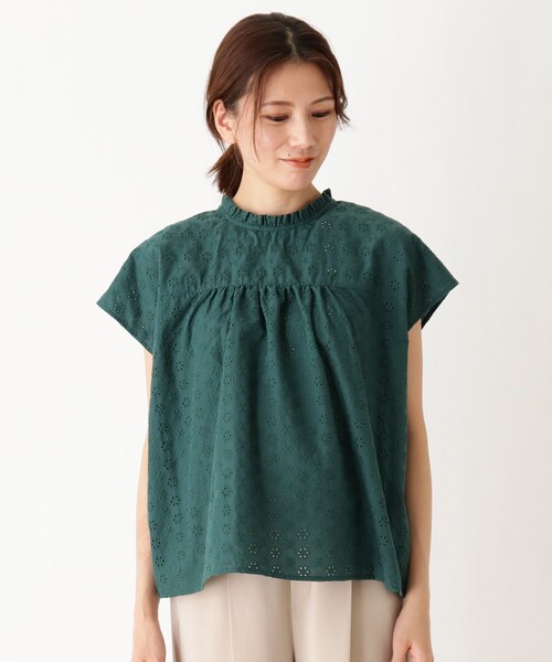 Cutie Blonde(キューティーブロンド)の「◆【S-L】刺繍ブラウス(シャツ/ブラウス・レディース・オフホワイト/ブラック/モスグリーン・01/02/03)」の9枚目の写真