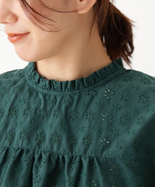 Cutie Blonde(キューティーブロンド)の「◆【S-L】刺繍ブラウス(シャツ/ブラウス・レディース・オフホワイト/ブラック/モスグリーン・01/02/03)」の8枚目の写真