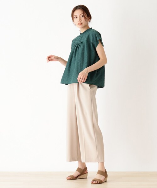 Cutie Blonde(キューティーブロンド)の「◆【S-L】刺繍ブラウス(シャツ/ブラウス・レディース・オフホワイト/ブラック/モスグリーン・01/02/03)」の10枚目の写真