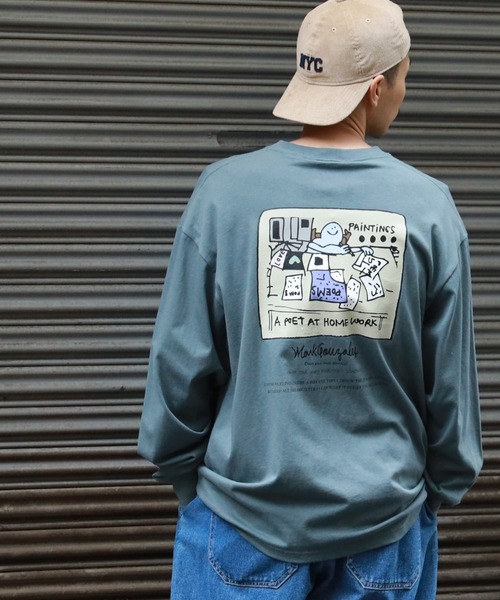 Mark Gonzales（マーク・ゴンザレス）の「【MARK GONZALES】アートグラフィックロンＴ（Tシャツ/カットソー・メンズ・ホワイト/ブラック/グレー/オフホワイト/ブルー/グリーン・S/M/L/XL）」の6枚目の写真