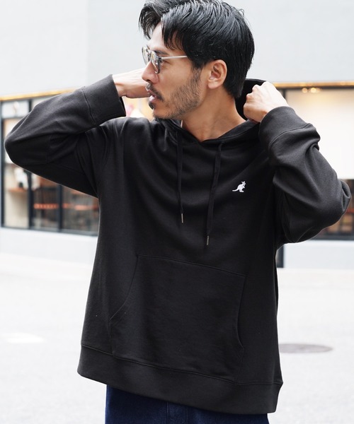 KANGOL（カンゴール）の「KANGOL カンゴール /ブランド別注 ビッグシルエット オーバーサイズ ロゴ刺繍 プルオーバー フーディー スウェット パーカー（パーカー・メンズ・ホワイト系その他3/ブルー系その他/ベージュ系その他2/ホワイト系その他/ホワイト×ブラック/ブラック系その他3/ベージュ系その他/ブラック系その他2/ブルー系その他3/ブラック×ホワイト/ホワイト系その他2/ブラック系その他/ブルー系その他2/ベージュ系その他3/ホワイト系その他4/ブラック系その他5/ホワイト系その他5/ブラック系その他4・LARGE/MEDIUM/SMALL/X-LARGE）」の13枚目の写真