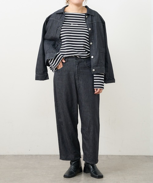 PUAL CE CIN（ピュアルセシン）の「【Du noir】JAPAN MADE デニムバルーンパンツ（デニムパンツ・レディース・ブラック/インディゴブルー・FREE）」の2枚目の写真