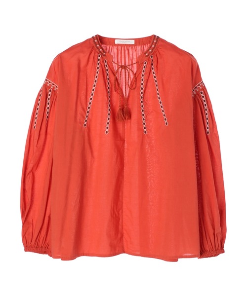 Green Parks(グリーンパークス)の「刺繍スモックシャツ(シャツ/ブラウス・レディース・オフホワイト/ブラック/オレンジ・FREE)」の21枚目の写真