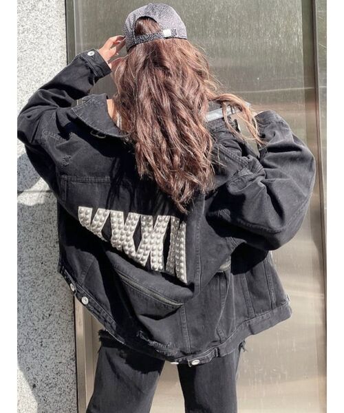 GYDA(ジェイダ)の「サイドスタッズベルトデザインデニムパンツ(デニムパンツ・レディース・ブラック/ライトブルー・SMALL/MEDIUM)」の8枚目の写真