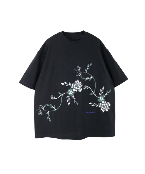 elephant TRIBAL fabrics(エレファントトライバルファブリックス)の「elephant TRIBAL fabrics EMBROIDERY FAT-T(Tシャツ/カットソー・メンズ・グレイッシュブルー/カーキ/ブラック・SMALL/MEDIUM)」の8枚目の写真