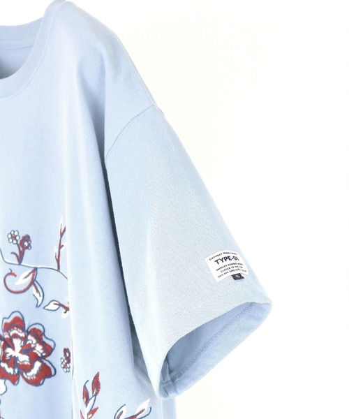 elephant TRIBAL fabrics(エレファントトライバルファブリックス)の「elephant TRIBAL fabrics EMBROIDERY FAT-T(Tシャツ/カットソー・メンズ・グレイッシュブルー/カーキ/ブラック・SMALL/MEDIUM)」の13枚目の写真