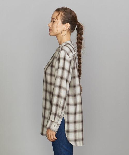 BEAUTY&YOUTH UNITED ARROWS（ビューティーアンドユースユナイテッドアローズ）の「BY レーヨンポリエステル バンドカラーシャツ -ウォッシャブル-◆（シャツ/ブラウス・レディース・オフホワイト/モカ/その他1・FREE）」の9枚目の写真