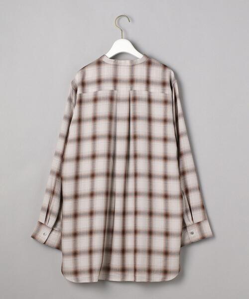BEAUTY&YOUTH UNITED ARROWS（ビューティーアンドユースユナイテッドアローズ）の「BY レーヨンポリエステル バンドカラーシャツ -ウォッシャブル-◆（シャツ/ブラウス・レディース・オフホワイト/モカ/その他1・FREE）」の12枚目の写真