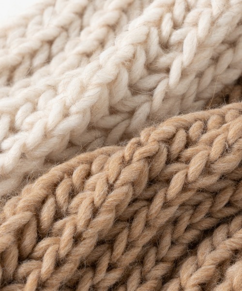 Fil Daraignee(フィルダレニエ)の「Fil Daraignee/big knit by color(ストール/ショール・レディース・ベージュ/ネイビー・FREE)」の9枚目の写真