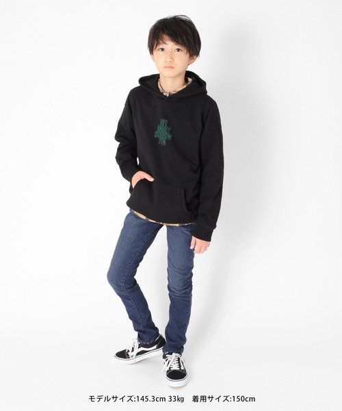 GLAZOS（グラソス）の「[スキニー]裏起毛デニムストレッチ・ウエストリブパンツ（デニムパンツ・キッズ・インディゴブルー/ブルー・130cm/140cm/150cm/160cm/170cm）」の6枚目の写真