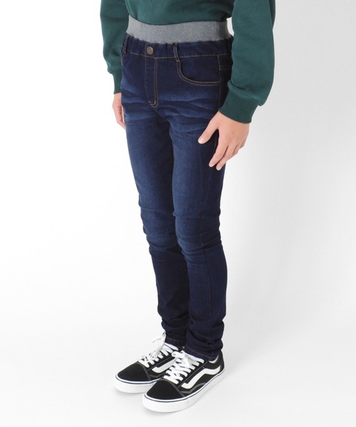 GLAZOS（グラソス）の「[スキニー]裏起毛デニムストレッチ・ウエストリブパンツ（デニムパンツ・キッズ・インディゴブルー/ブルー・130cm/140cm/150cm/160cm/170cm）」の7枚目の写真