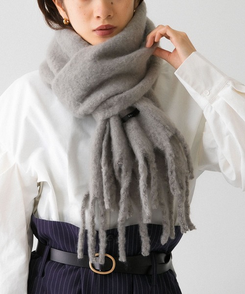 KBF(ケイビーエフ)の「BIGフリンジストール(ストール/ショール・レディース・ベージュ/アイボリー/グレー・ONE)」の3枚目の写真