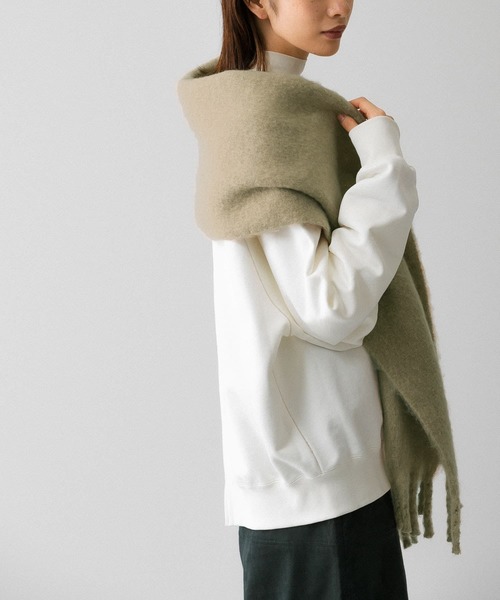 KBF(ケイビーエフ)の「BIGフリンジストール(ストール/ショール・レディース・ベージュ/アイボリー/グレー・ONE)」の5枚目の写真