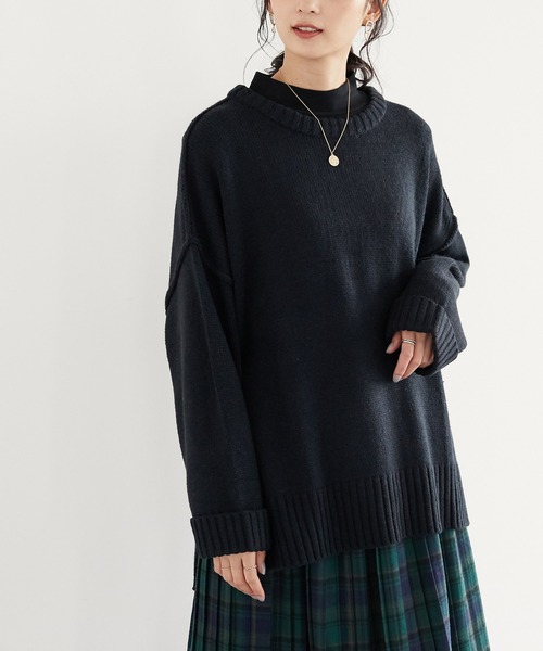 CRAFT STANDARD BOUTIQUE(クラフトスタンダードブティック)の「ゆったりニットプルオーバー *◇(ニット/セーター・レディース・ブラック/ネイビー/ブラウン/アイボリー/ボルドー/グリーン/マスタード・FREE)」の5枚目の写真