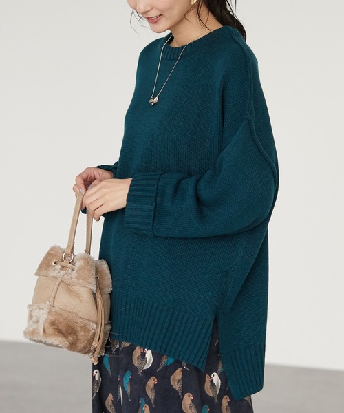 CRAFT STANDARD BOUTIQUE(クラフトスタンダードブティック)の「ゆったりニットプルオーバー *◇(ニット/セーター・レディース・ブラック/ネイビー/ブラウン/アイボリー/ボルドー/グリーン/マスタード・FREE)」の4枚目の写真