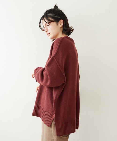 CRAFT STANDARD BOUTIQUE(クラフトスタンダードブティック)の「ゆったりニットプルオーバー *◇(ニット/セーター・レディース・ブラック/ネイビー/ブラウン/アイボリー/ボルドー/グリーン/マスタード・FREE)」の7枚目の写真