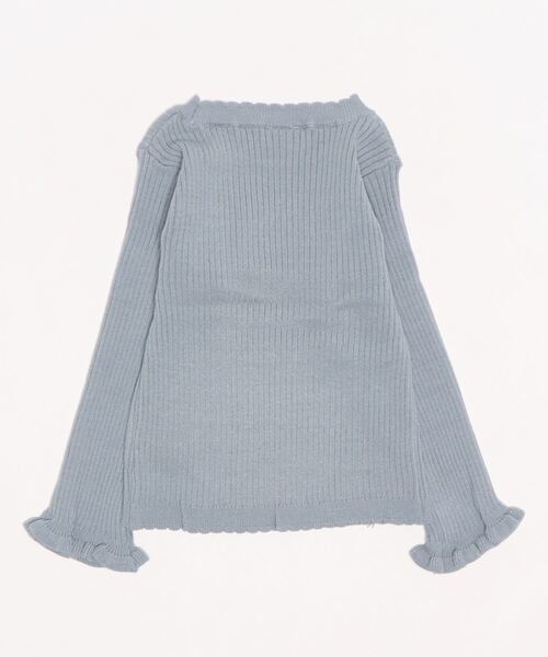 petit main（プティマイン）の「【リンク】花柄編みテレコニット（ニット/セーター・キッズ・オフホワイト/レッド/ライトブルー・80ｃｍ/110cm/120cm/90cm/100cm/130cm）」の4枚目の写真