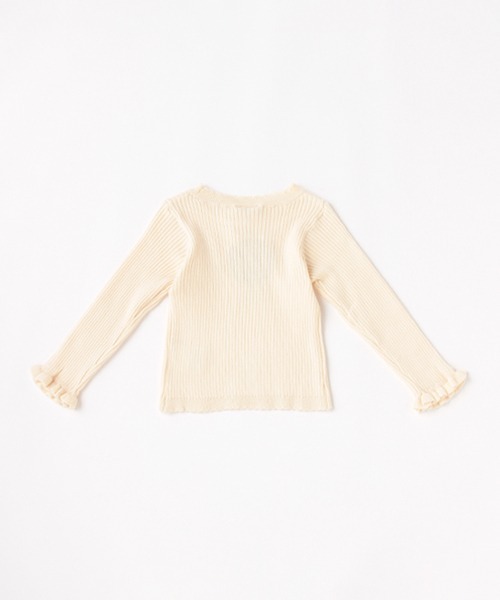 petit main（プティマイン）の「【リンク】花柄編みテレコニット（ニット/セーター・キッズ・オフホワイト/レッド/ライトブルー・80ｃｍ/110cm/120cm/90cm/100cm/130cm）」の5枚目の写真