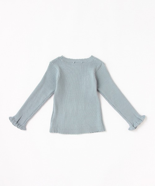 petit main（プティマイン）の「【リンク】花柄編みテレコニット（ニット/セーター・キッズ・オフホワイト/レッド/ライトブルー・80ｃｍ/110cm/120cm/90cm/100cm/130cm）」の7枚目の写真