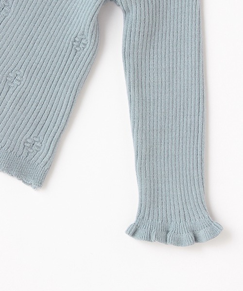 petit main（プティマイン）の「【リンク】花柄編みテレコニット（ニット/セーター・キッズ・オフホワイト/レッド/ライトブルー・80ｃｍ/110cm/120cm/90cm/100cm/130cm）」の9枚目の写真