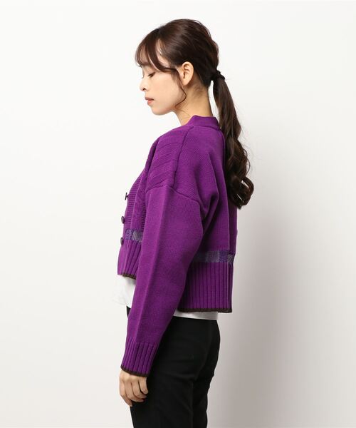 Three Four Time（ｽﾘｰﾌｫｰﾀｲﾑ）の「ウールケーブルショートカーディガン（カーディガン/ボレロ・レディース・イエロー/グリーン/パープル/ブラック・FREE）」の6枚目の写真