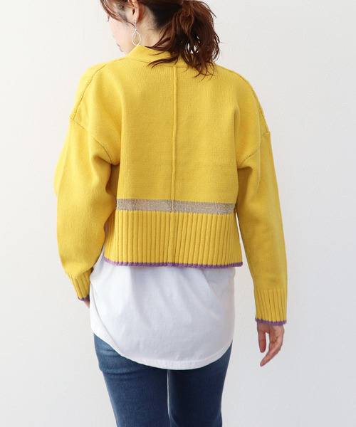 Three Four Time（ｽﾘｰﾌｫｰﾀｲﾑ）の「ウールケーブルショートカーディガン（カーディガン/ボレロ・レディース・イエロー/グリーン/パープル/ブラック・FREE）」の11枚目の写真