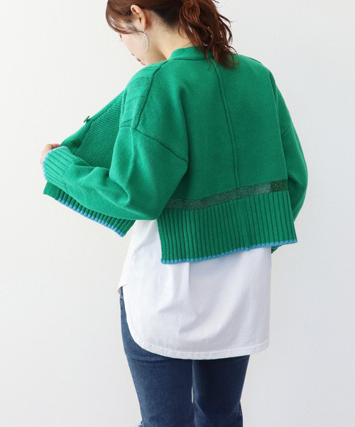 Three Four Time（ｽﾘｰﾌｫｰﾀｲﾑ）の「ウールケーブルショートカーディガン（カーディガン/ボレロ・レディース・イエロー/グリーン/パープル/ブラック・FREE）」の13枚目の写真